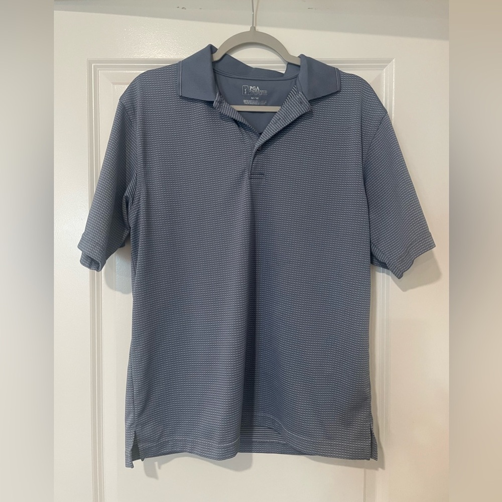 PGA Tour Men's Textured Gray Polo Shirt